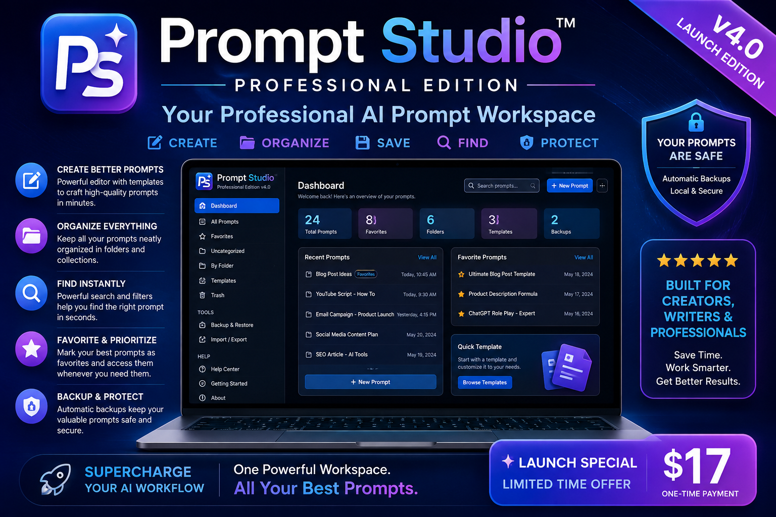 Prompt Studio Professional Edition product presentation